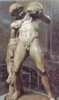 Statue of Satyr with Wineskin, Deer House